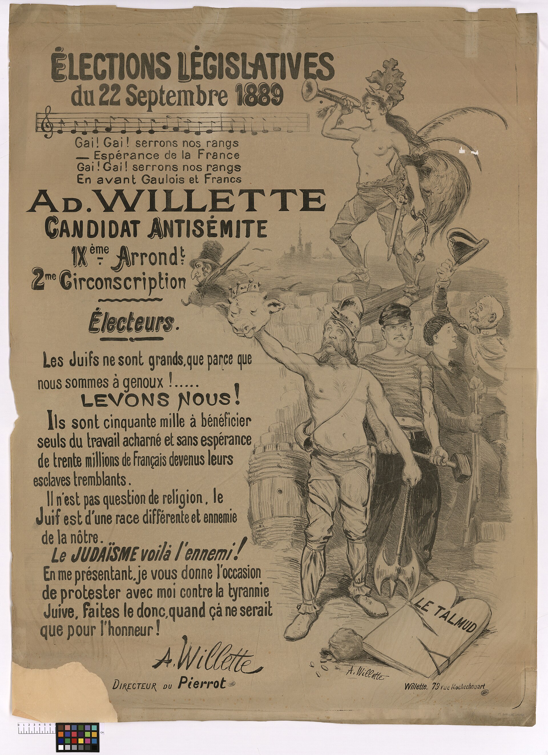 Cartaz eleitoral de Adolphe Willette